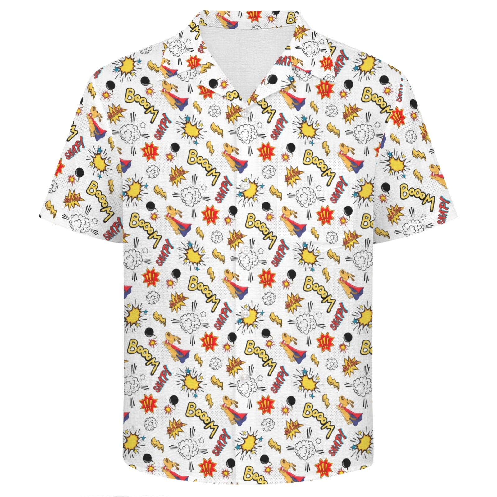 Super Dog Men's Crinkle Hawaiian Shirt