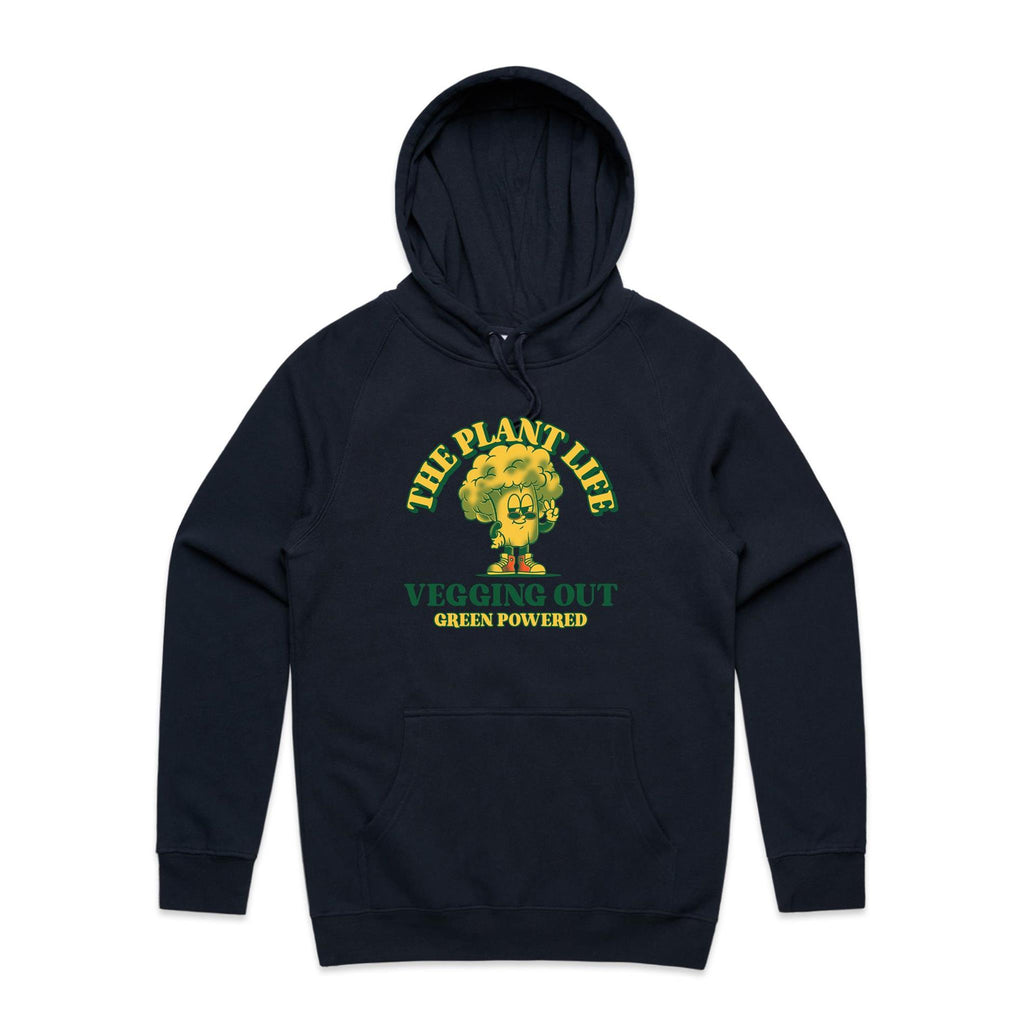 The Plant Life, Vegan - Mens Hoodie Navy Mens Hoodie Printed In Australia
