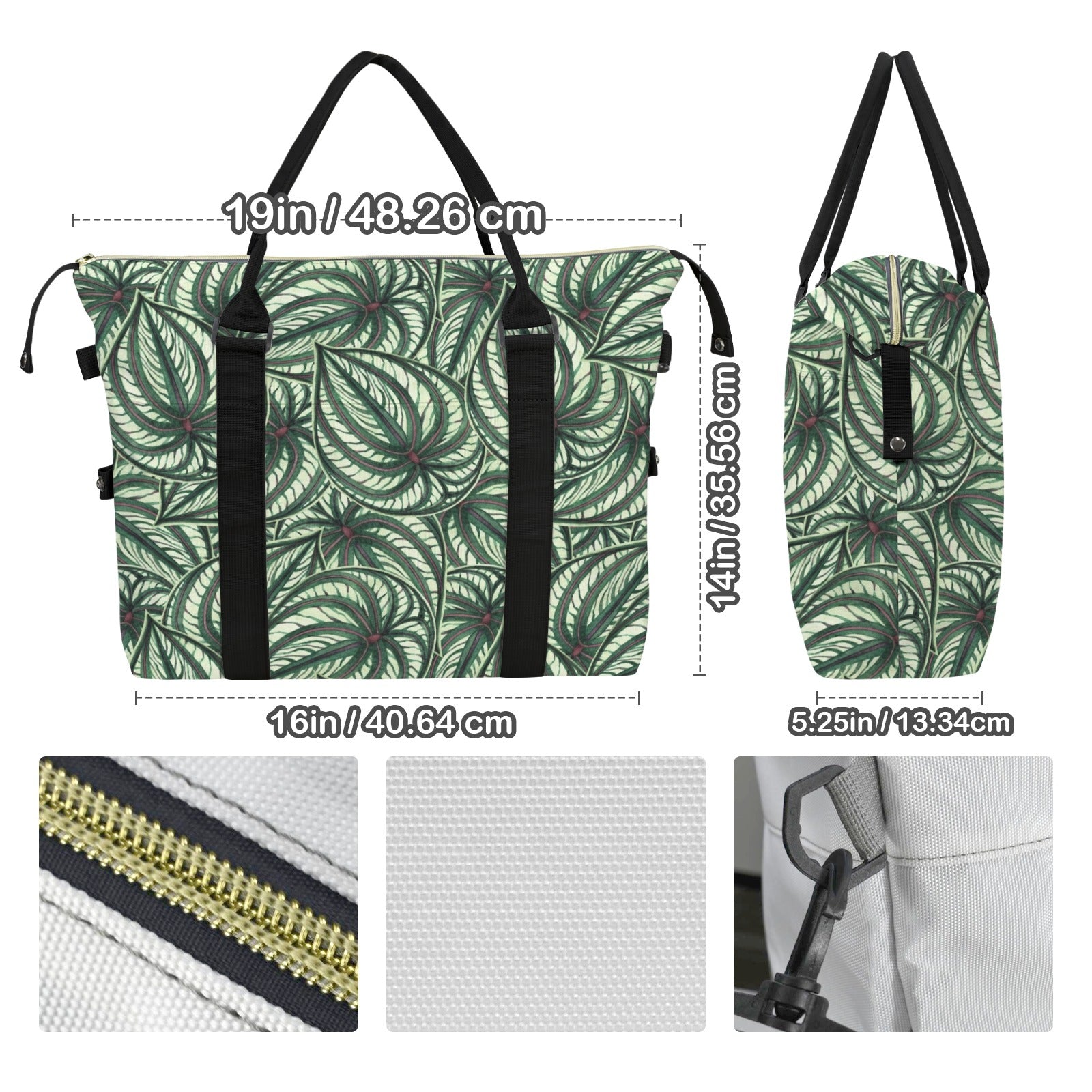 Stripy Leaves Duffle Bag-Simple (Model 1715) Duffle Bag-Simple (1715)