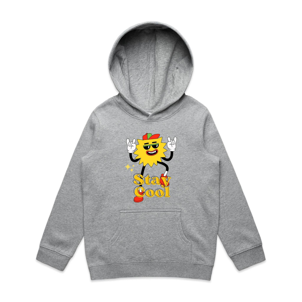 Stay Cool - Kids Hoodie Grey Marle Kids Hoodie Printed In Australia