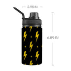 Yellow Lightning - Kids Water Bottle with Chug Lid (12 oz) One Size Kids Water Bottle with Chug Lid comic Printed Offshore
