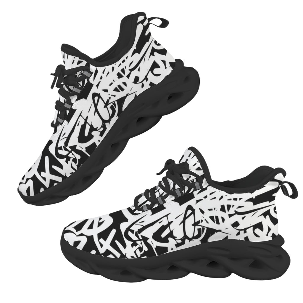 Graffiti Black Women's Twisted Sole Sneakers