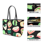 Happy Sushi - Leather Tote Bag-Large