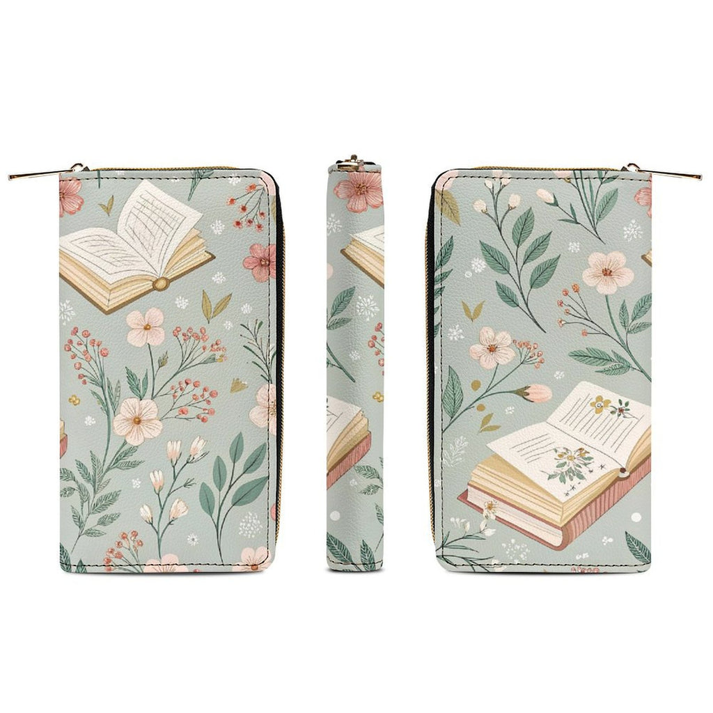 Books And Flowers -  PU Leather Wallet
