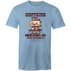 Caffeine Maintains My Sunny Personality - Mens T-Shirt Carolina Blue Mens T-shirt Coffee Printed In Australia