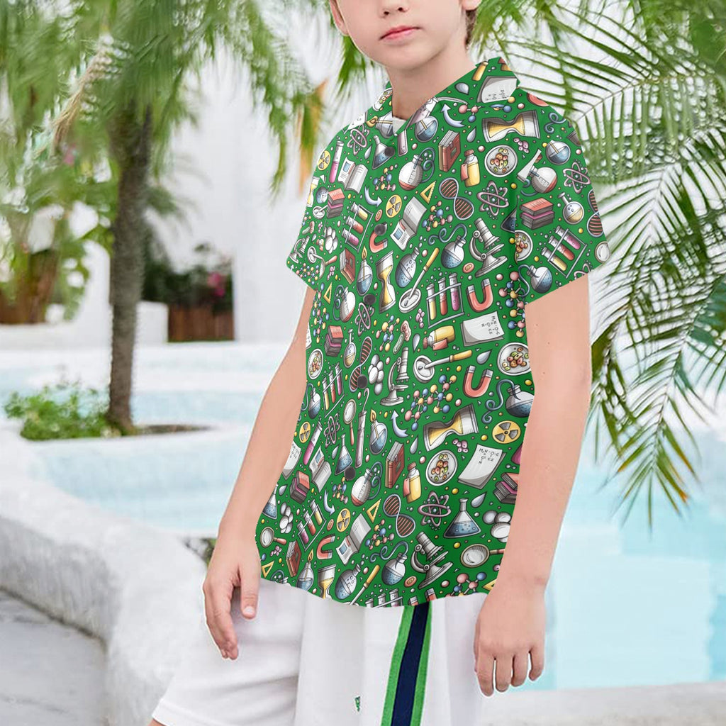 Science Love Senior Kids Hawaiian Shirt Senior Kids Hawaiian Shirt 8-15 Printed Offshore Science