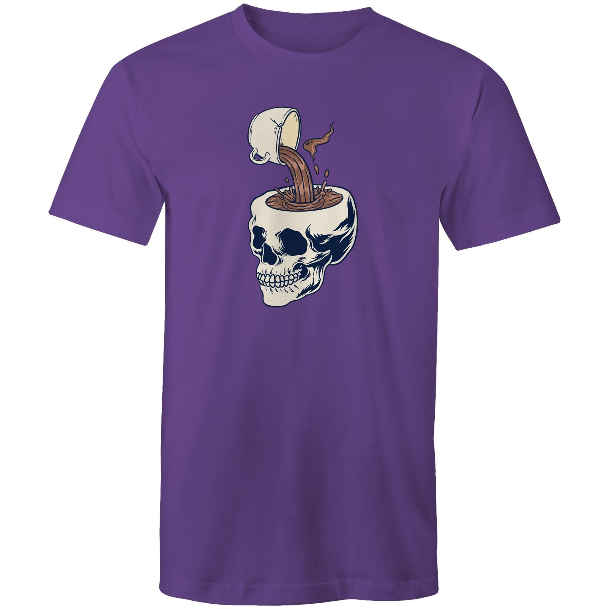 Coffee Skull - Mens T-Shirt Purple Mens T-shirt Coffee Printed In Australia