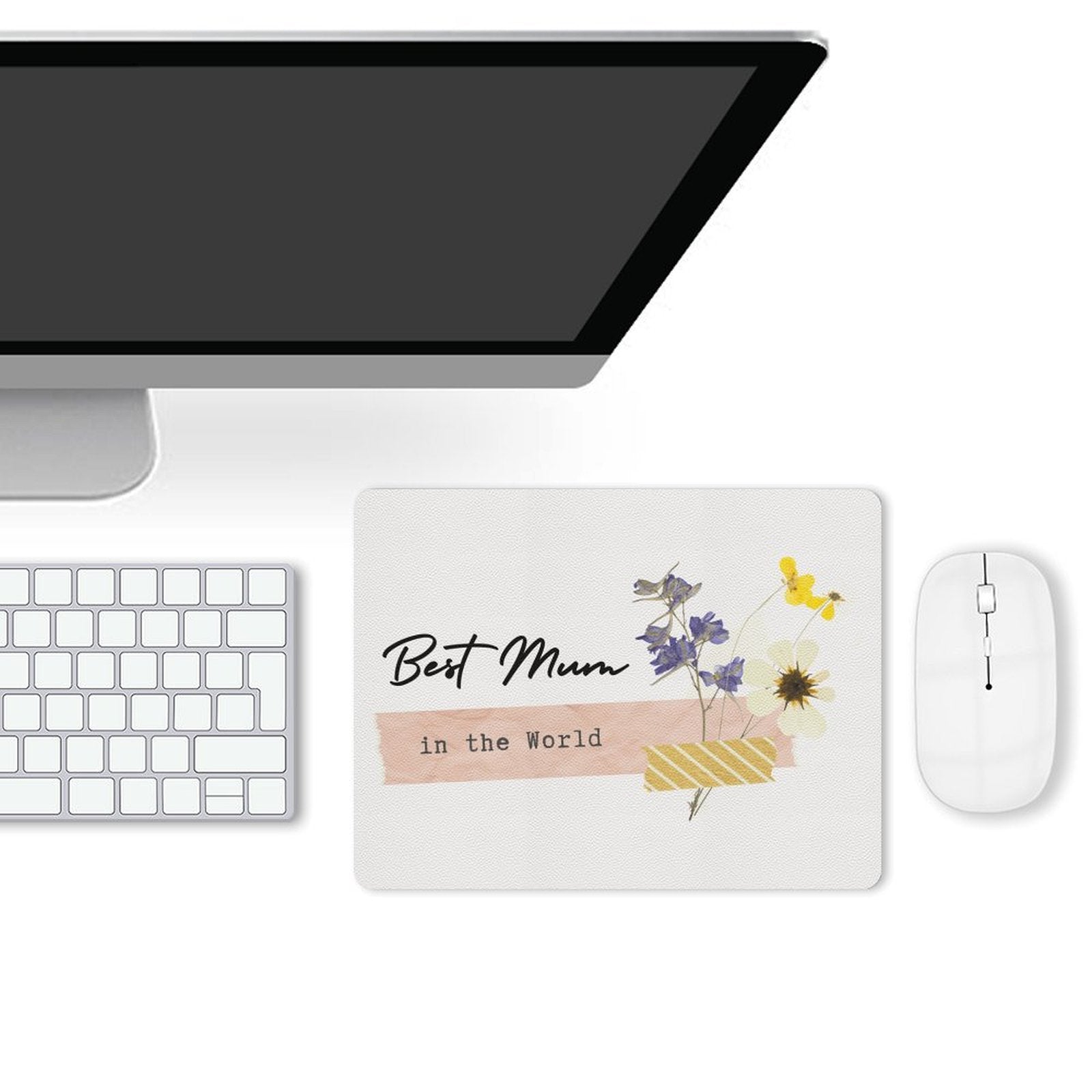 Best Mum In The World - Leather Mouse Pad Leather Mouse Pad Mum Printed Offshore