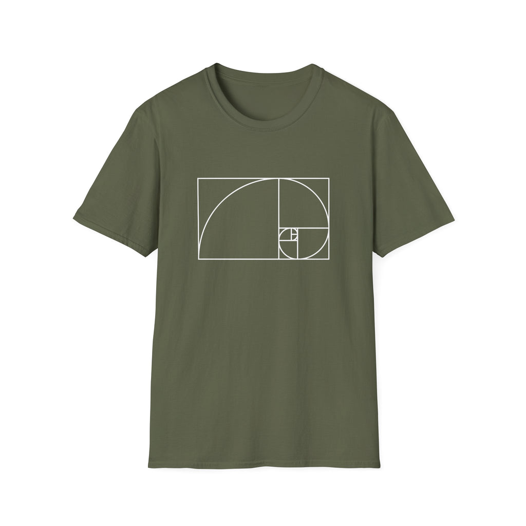 Fibonacci Unisex Softstyle T-Shirt Military Green T-Shirt Australian Printer Maths Science