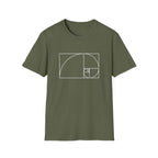 Fibonacci Unisex Softstyle T-Shirt Military Green T-Shirt Australian Printer Maths Science