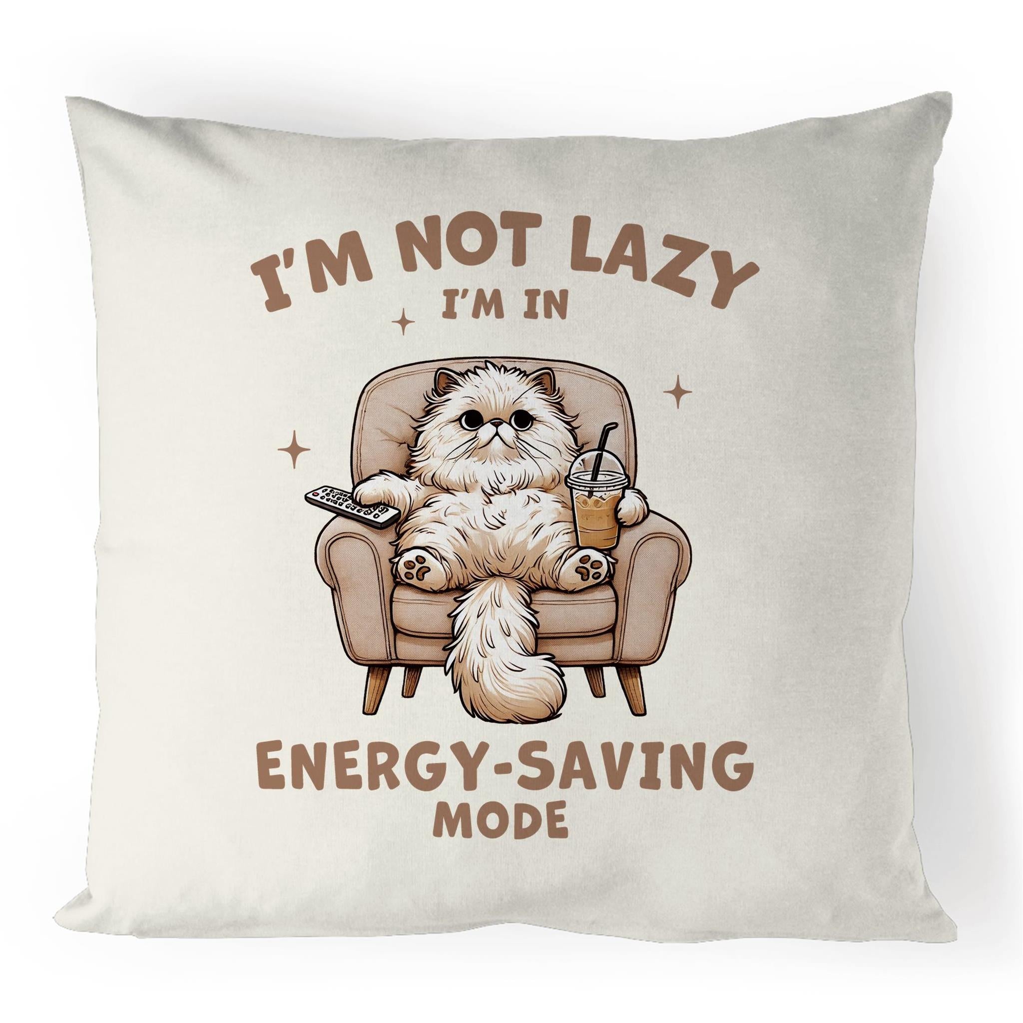 I'm Not Lazy, Cat - 100% Linen Cushion Cover Default Title Linen Cushion Covers animal Printed In Australia