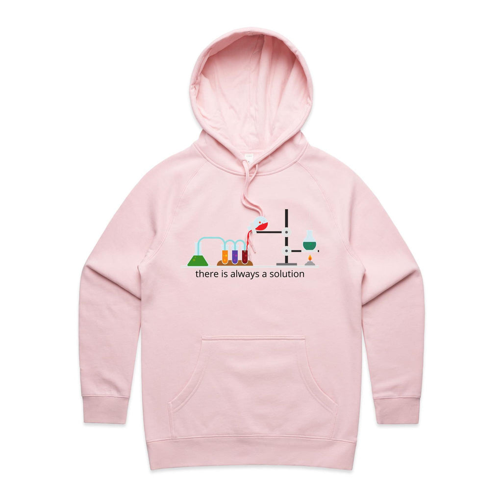 There Is Always A Solution, Science Lab Women's AS Colour Hoodie Pink Womens Hoodie Printed In Australia Science