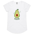 Vegan - Womens Scoop Neck T-Shirt White Womens Scoop Neck T-shirt Food Printed In Australia