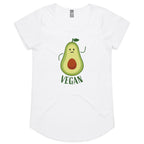 Vegan - Womens Scoop Neck T-Shirt White Womens Scoop Neck T-shirt Food Printed In Australia