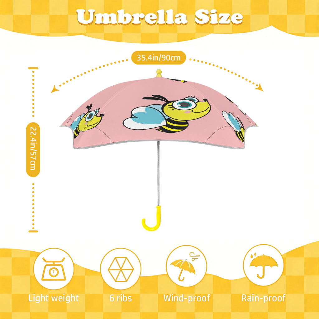 Cute Honey Bee Kids Safe Round Corner Umbrella Kids Safe Round Corner Umbrella animal Printed Offshore