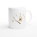 Coffee Fuel Gauge - White 11oz Ceramic Mug White 11oz Mug Coffee Globally Fulfilled
