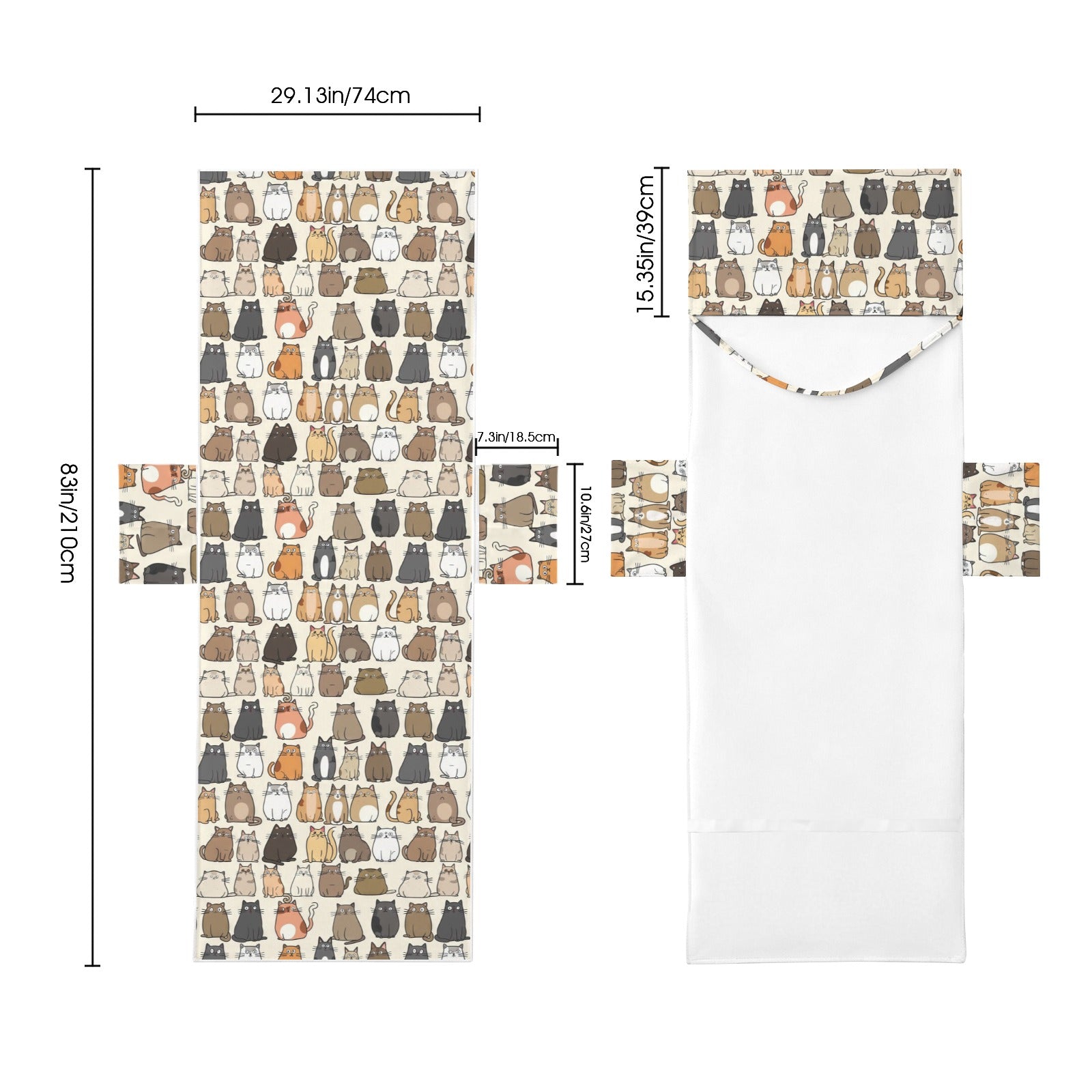 Lots Of Cats Beach Chair Towel Cover with Side Pockets