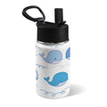 Whales 12oz Kids Water Bottle with Straw Lid