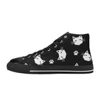 Geometric Cats - Kids High Top Canvas Shoes