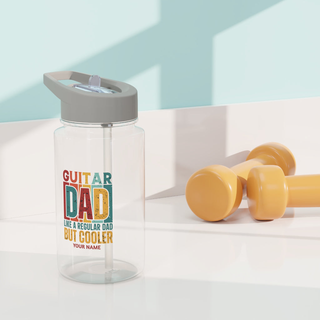 Personalised - Guitar Dad - Clear Tritan Water Bottle