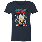 Sweet And Salty, Ice Cream And Fries - Womens T-shirt Navy Womens T-shirt Food Printed In Australia