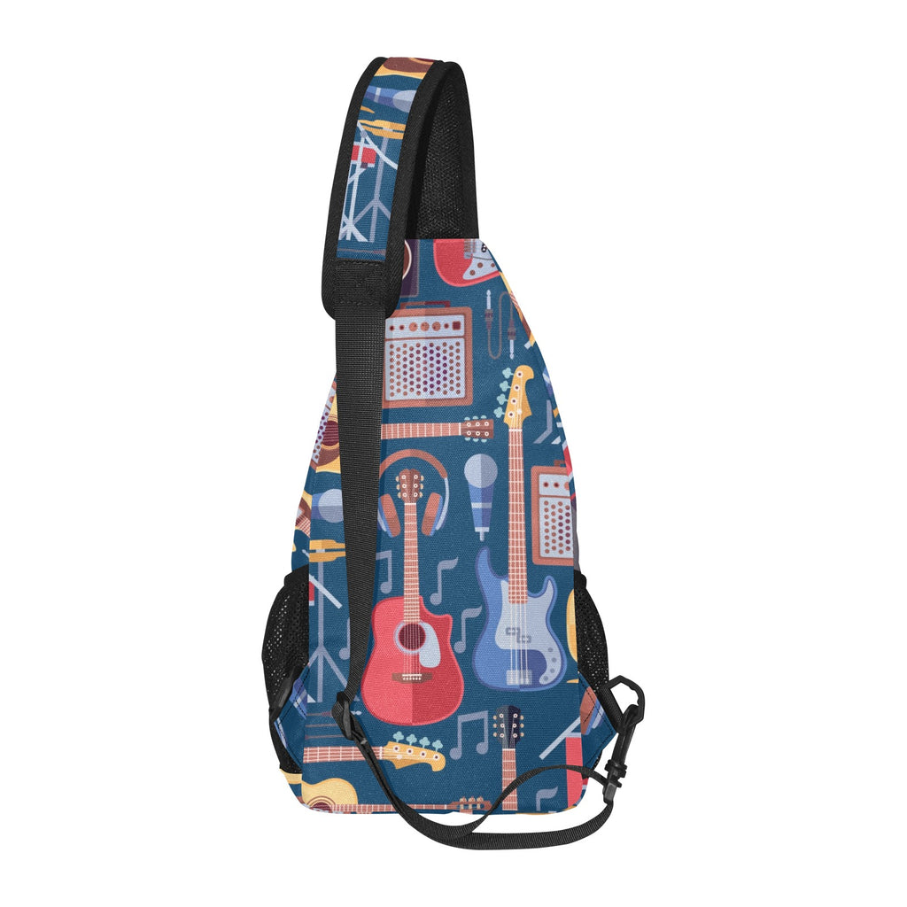 Music Instruments Blue - Chest Bag