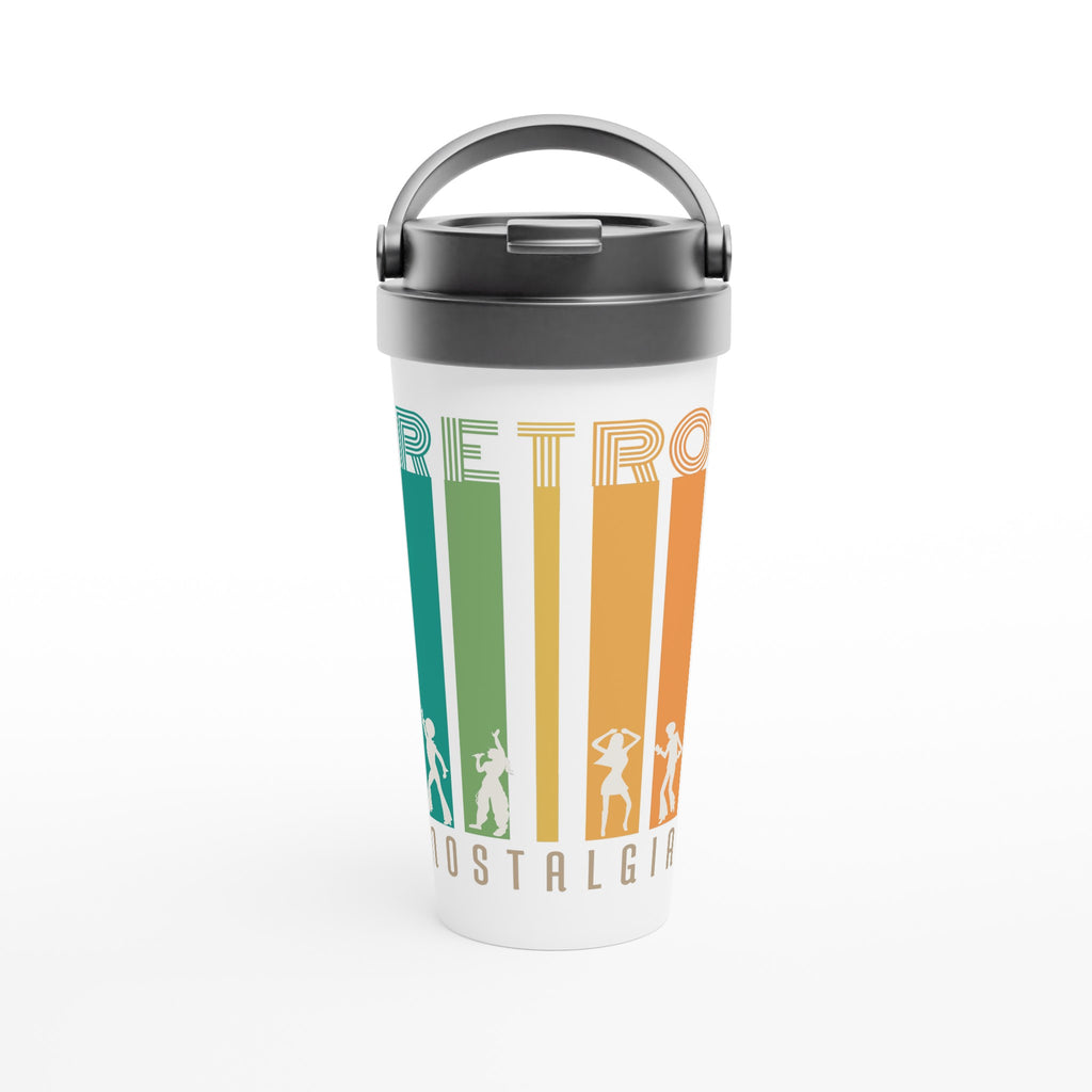 Retro Nostalgia - White 15oz Stainless Steel Travel Mug Default Title Travel Mug Globally Fulfilled Retro