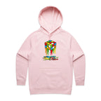 Melting Cube - Womens Hoodie Pink Womens Hoodie Games Printed In Australia