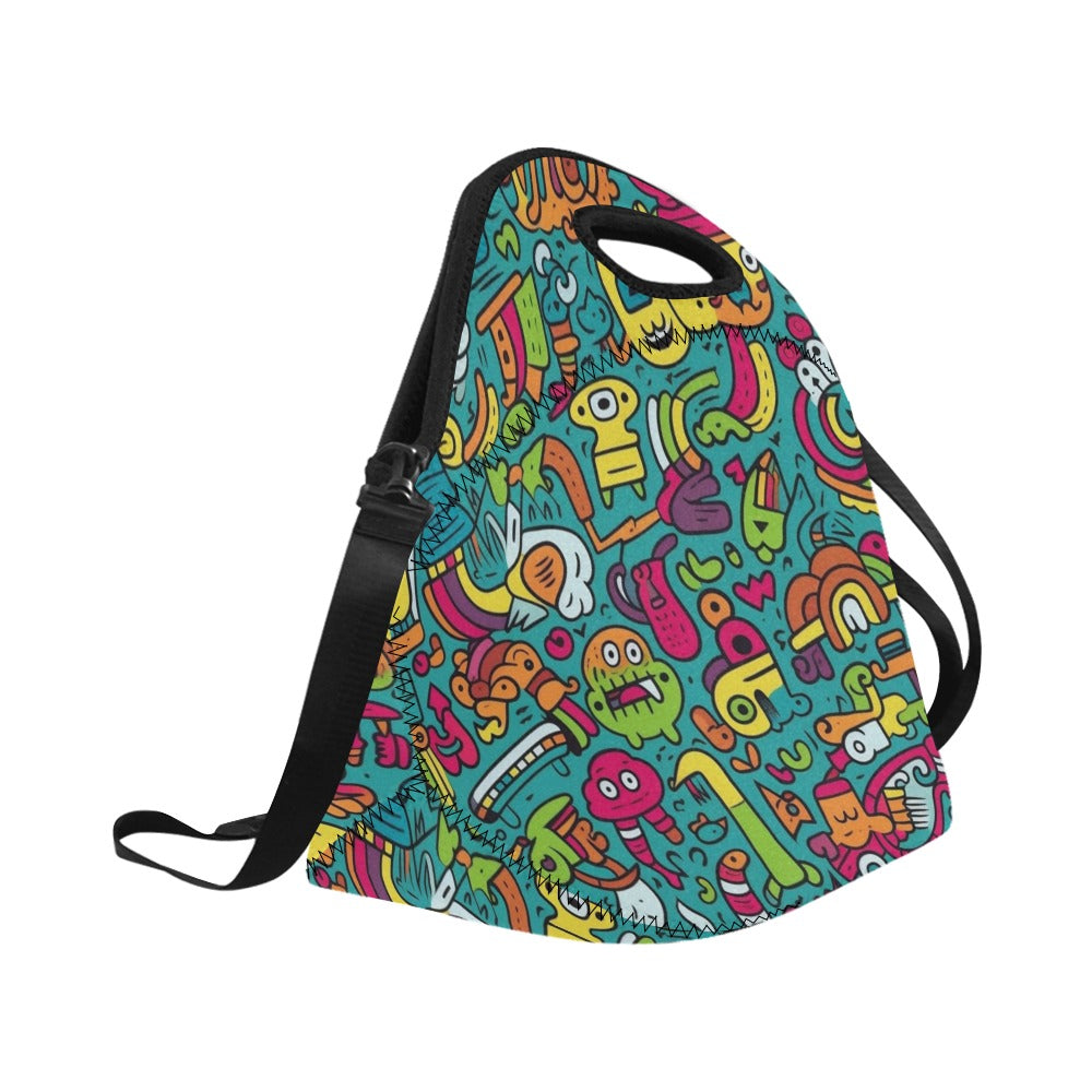 Crazy Characters - Neoprene Lunch Bag Neoprene Lunch Bag Printed Offshore