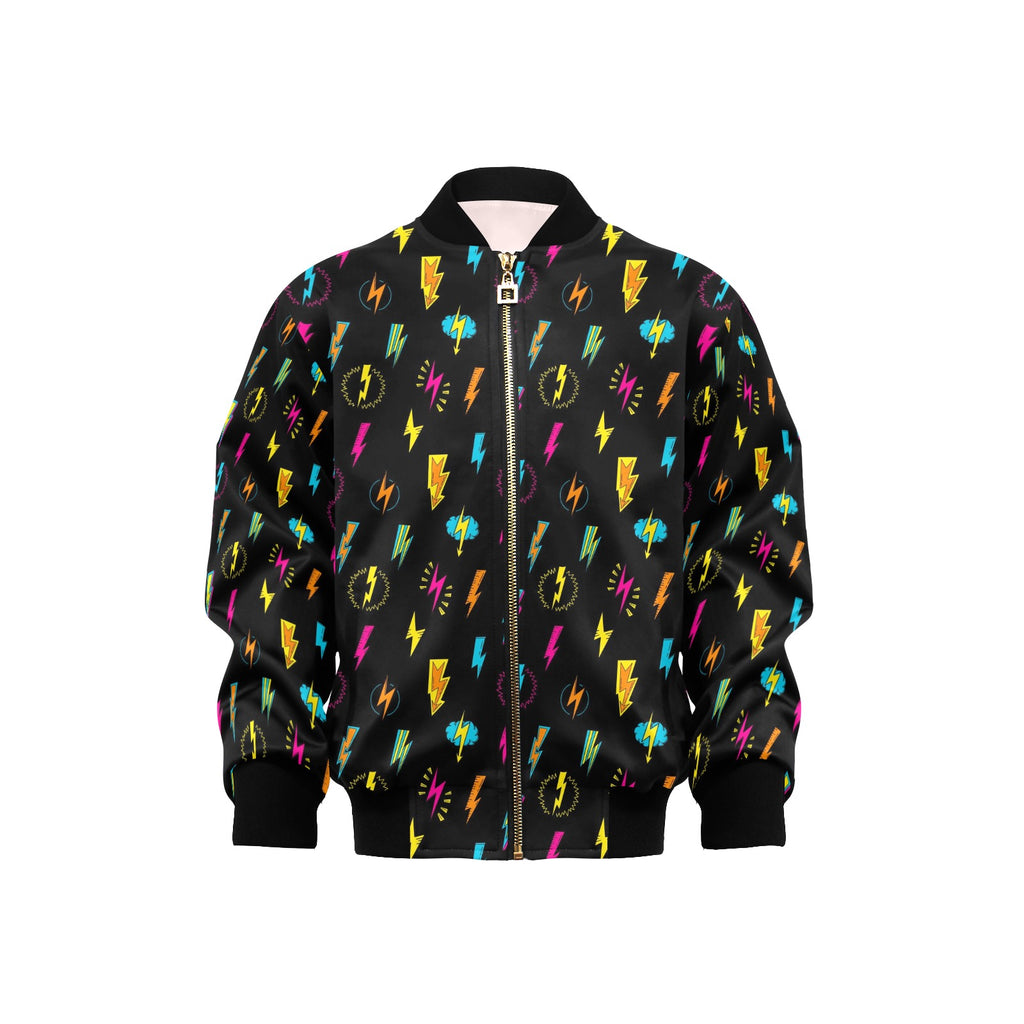 Fun Lightning Kids Bomber Jacket XL Kids Bomber Jacket comic Printed Offshore
