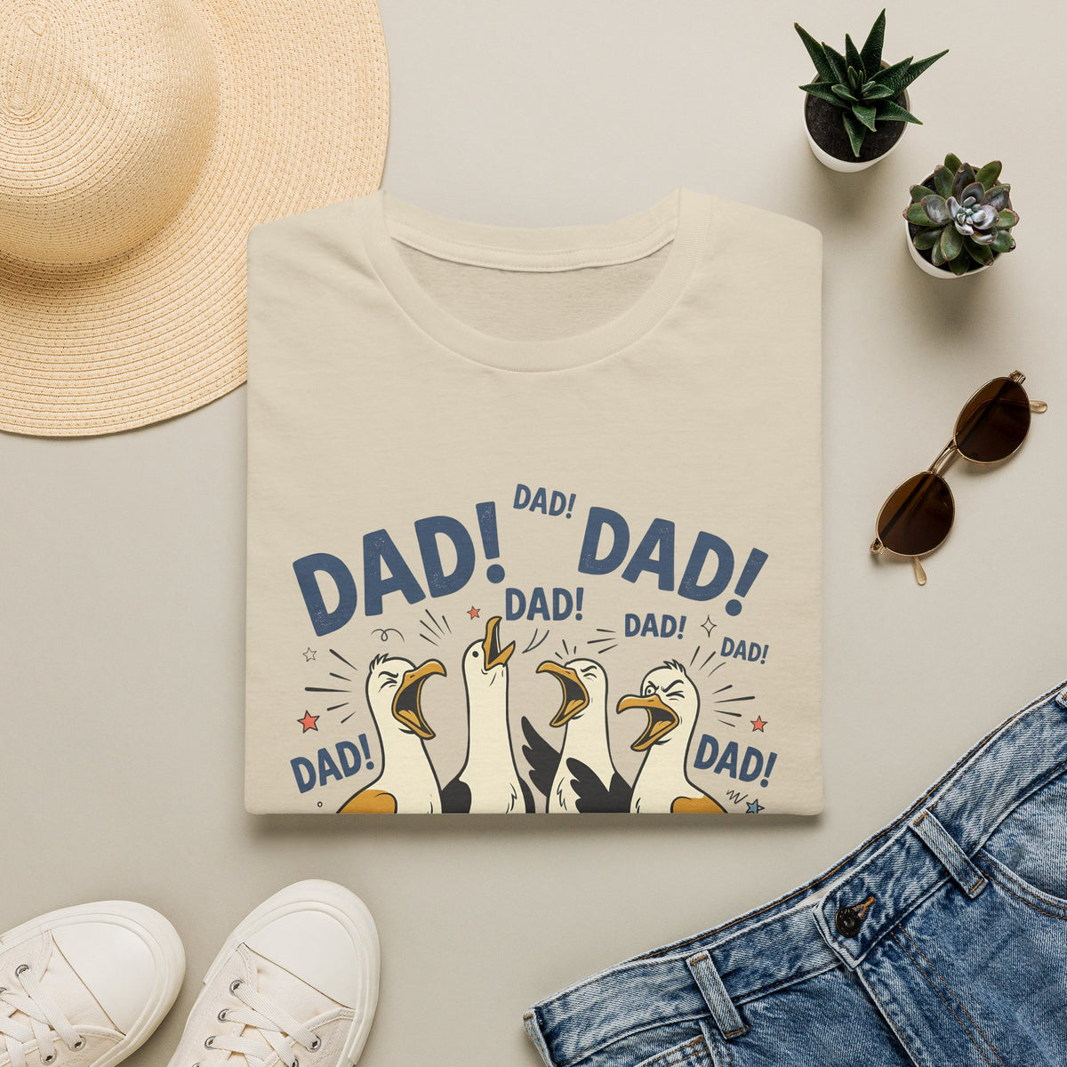 Dad Seagull Unisex T-Shirt Unisex Adult T-shirt animal Dad Globally Fulfilled