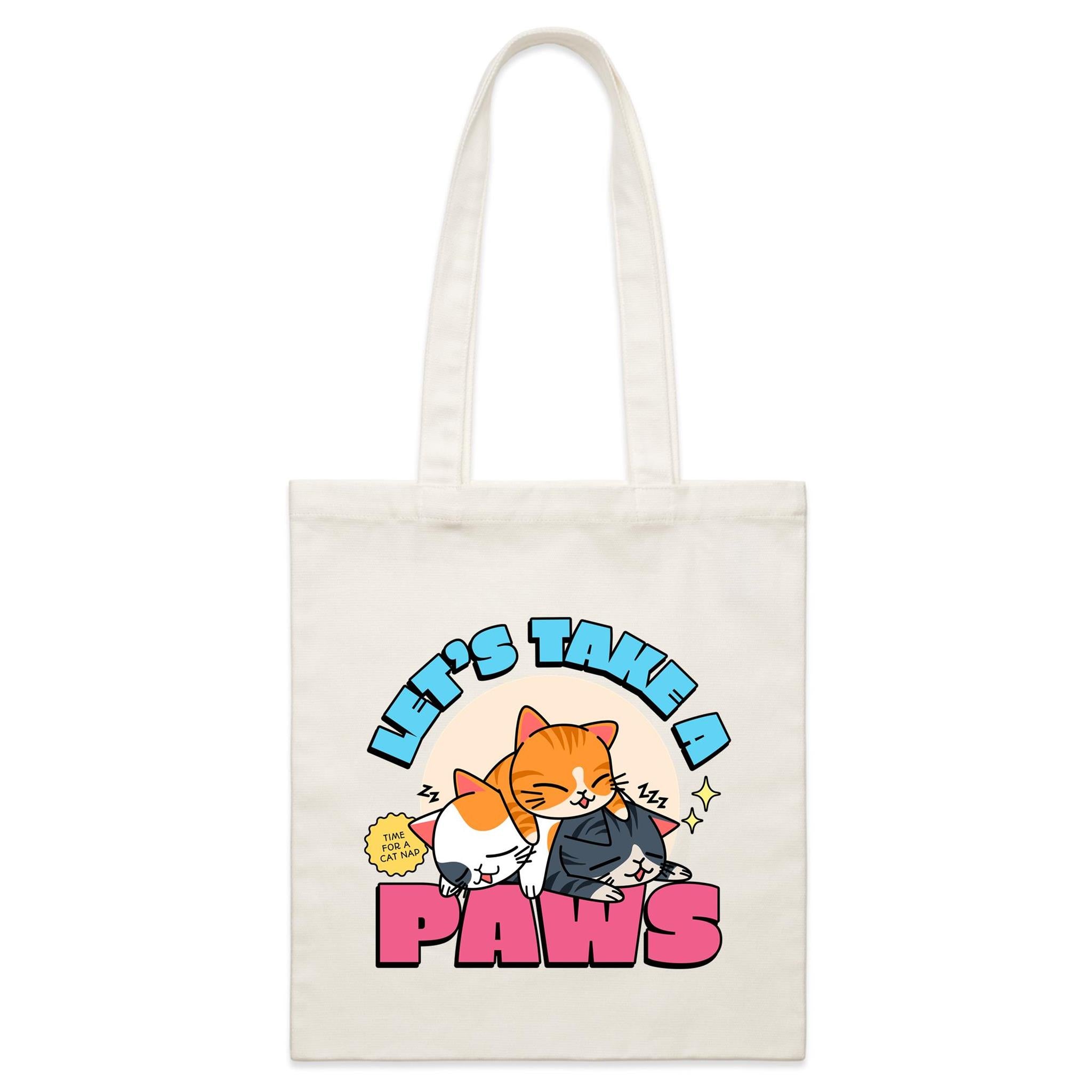 Let's Take A Paws, Kittens - Parcel Canvas Tote Bag Default Title Small Tote Bag animal Printed In Australia