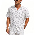 Dog Paws In Black And White Men's Crinkle Hawaiian Shirt