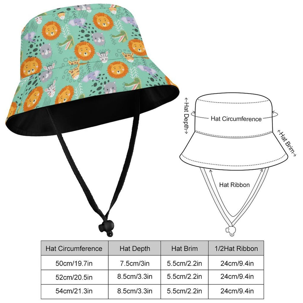 Safari Animals Kids Bucket Hat Kids Bucket Hat animal Printed Offshore