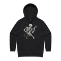 Skeleton Playing Guitar Women's AS Colour Hoodie Black Womens Hoodie Music Printed In Australia
