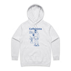 Caffeinista, Caffeine Women's AS Colour Hoodie White Marle Womens Hoodie Coffee Printed In Australia