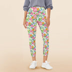 Bright Painted Tropical Women's High Waist Pockets Yoga Leggings