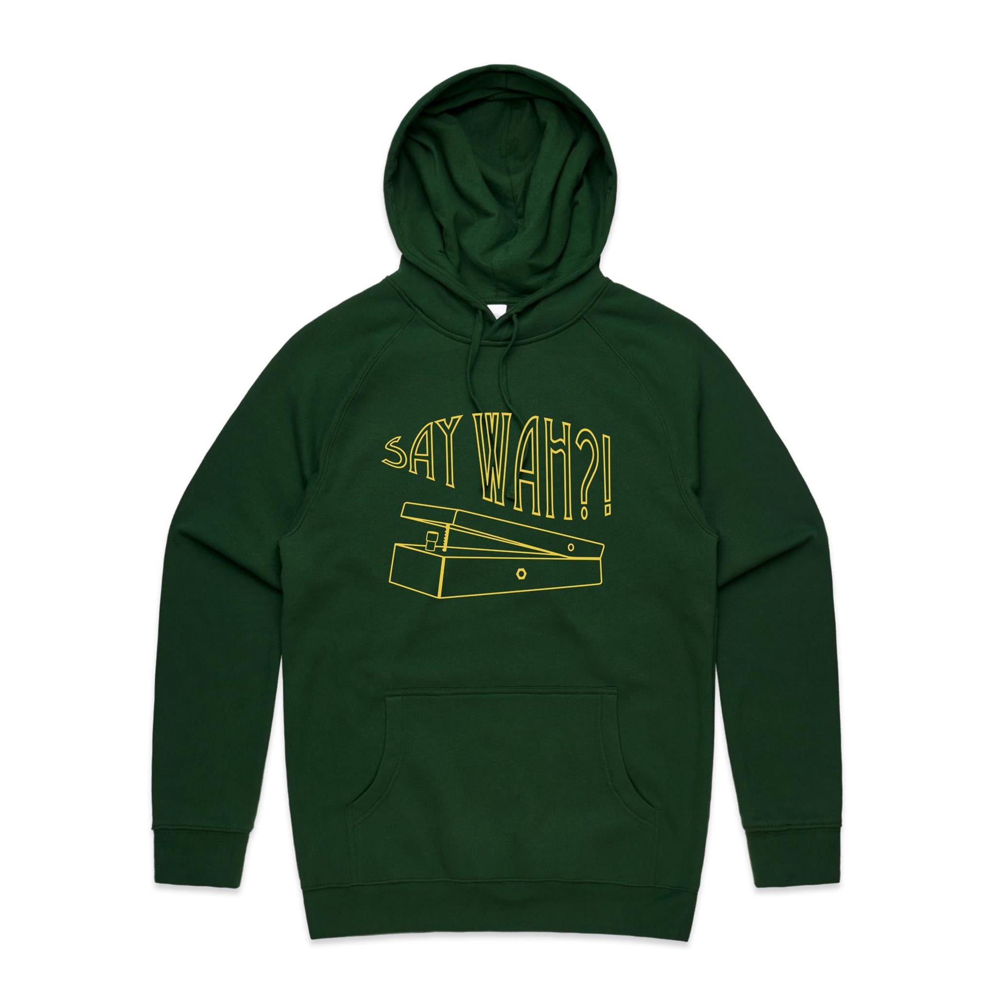 Say Wah, Guitar Pedal - Mens Hoodie Forest Green Mens Hoodie Music Printed In Australia