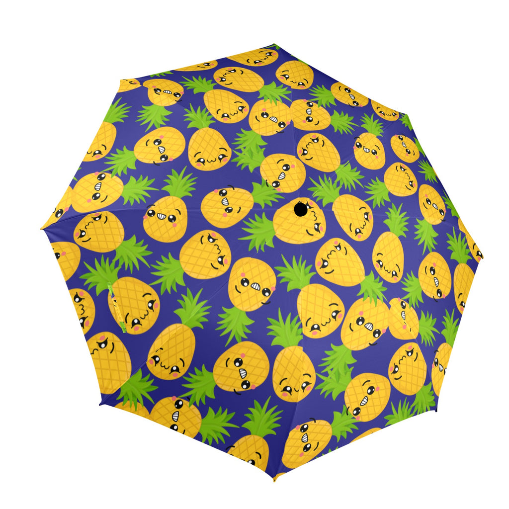 Cool Pineapples - Semi-Automatic Foldable Umbrella (Model U12) One Size Semi-Automatic Foldable Umbrella (U12)