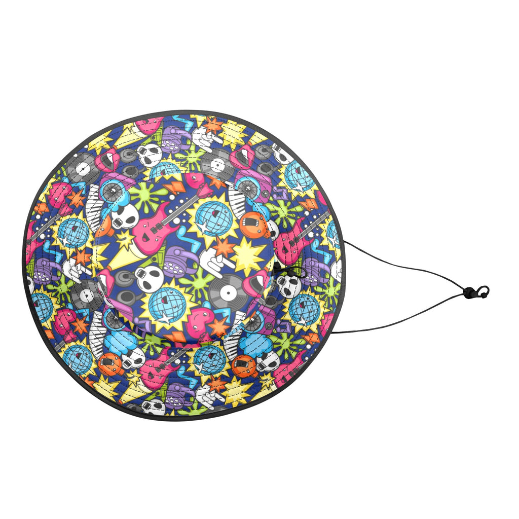 Sticker Music Wide Brim Bucket Hat Wide Brim Bucket Hat Music Printed Offshore