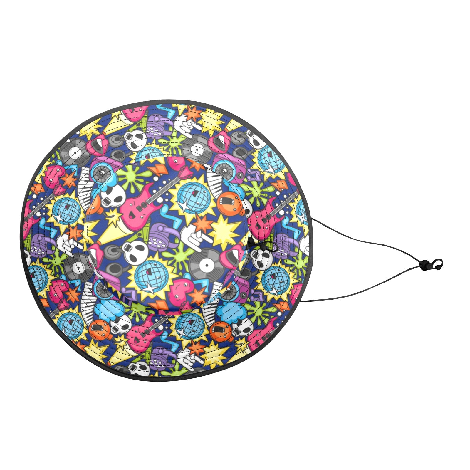 Sticker Music Wide Brim Bucket Hat Wide Brim Bucket Hat Music Printed Offshore