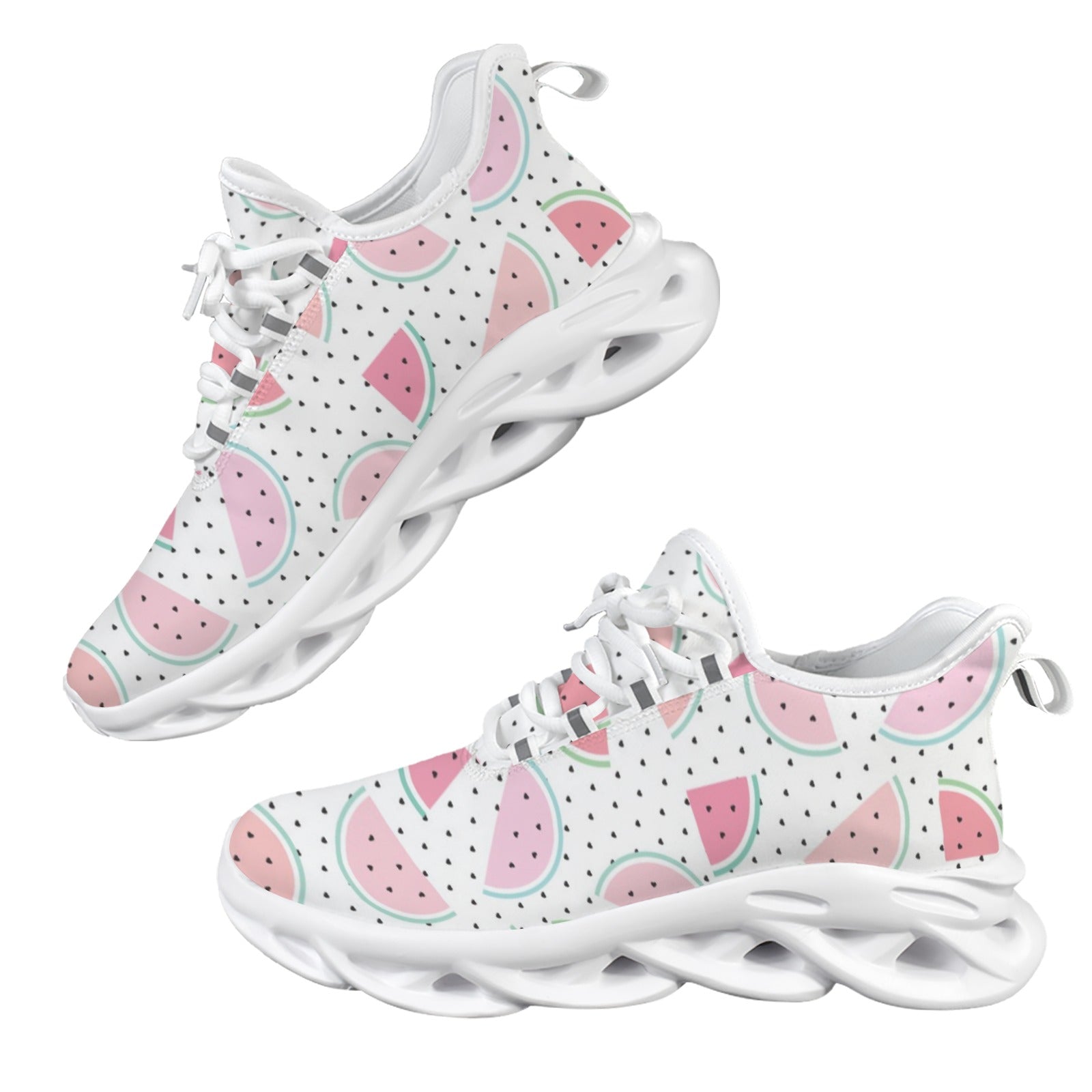 Pastel Watermelon Slices Women's Twisted Sole Sneakers