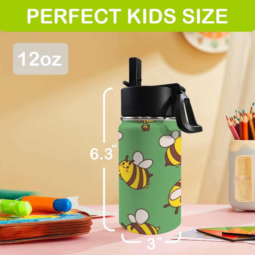 Busy Bees 12oz Kids Water Bottle with Straw Lid