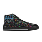 Math Scribbles - Kids High Top Canvas Shoes