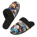 Sloths Men's Fur Trim Thick-Sole Indoor Slippers 2XL Men's Fur Trimmed Slippers animal Printed Offshore