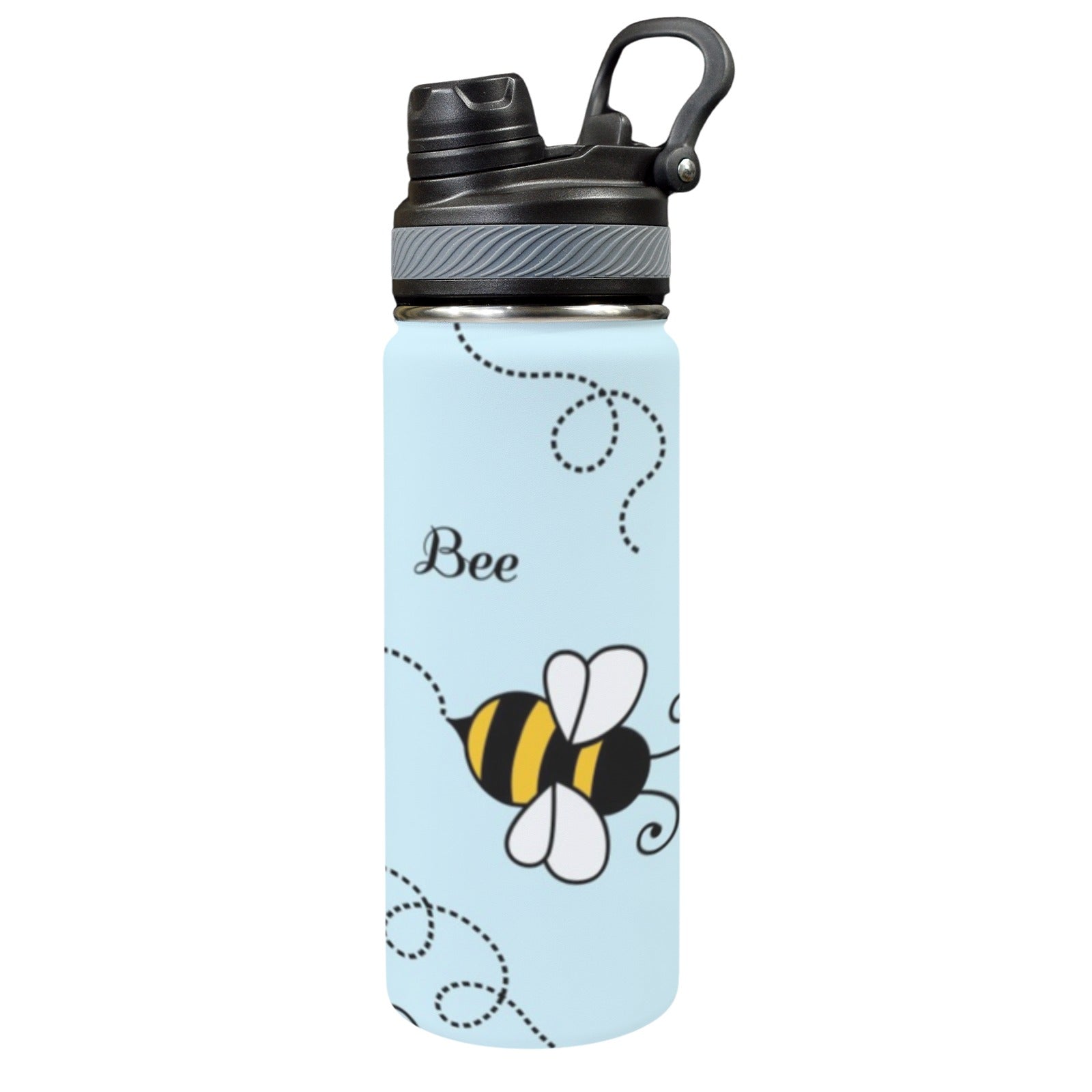 Cute Cartoon Bee - Insulated Water Bottle with Dual-Use Lid (18oz) One Size Insulated Water Bottle with Dual-Use Lid (18oz) animal Printed Offshore