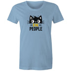 Ew People, Cat - Womens T-shirt Carolina Blue Womens T-shirt animal Printed In Australia