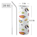 Tropical Fish 20oz Tall Skinny Tumbler with Lid and Straw