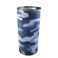 Blue Camouflage - 20oz Mobile Tumbler with Lid (Black Lock) One Size 20oz Travel Mug Printed Offshore