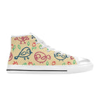 Bird Doodle - Kids High Top Canvas Shoes